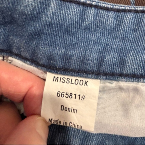 MISSLOOK SZ 5XL (US 16 equivalent) Painted Floral Straight Leg High Rise Jeans - Picture 11 of 12